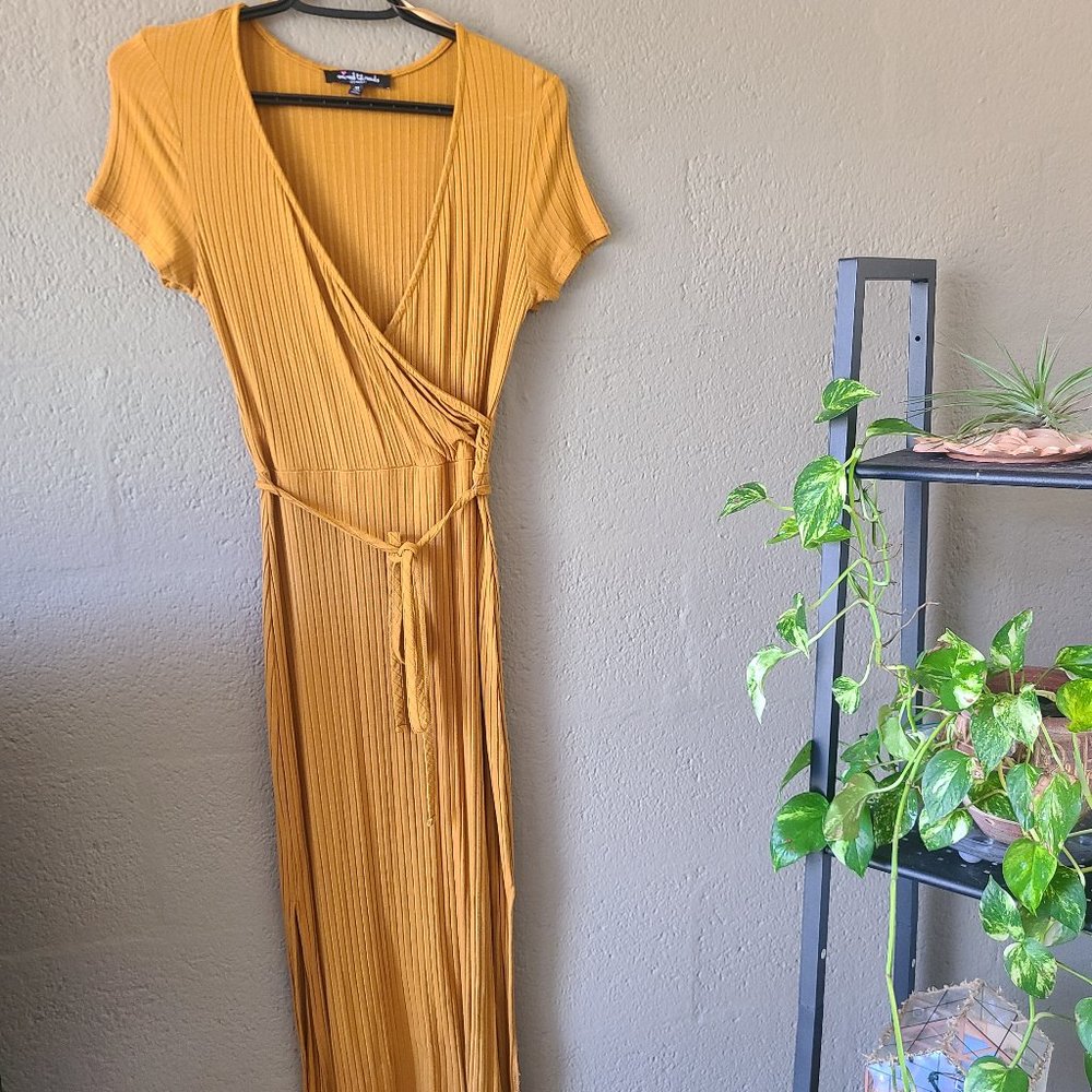 Yellow long maxi dress